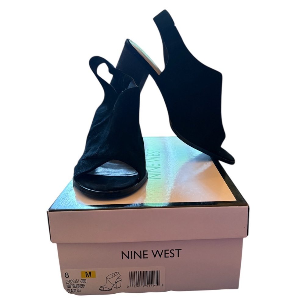 Nine West "Burnbby" Black Open Toe Heels - Sz 8